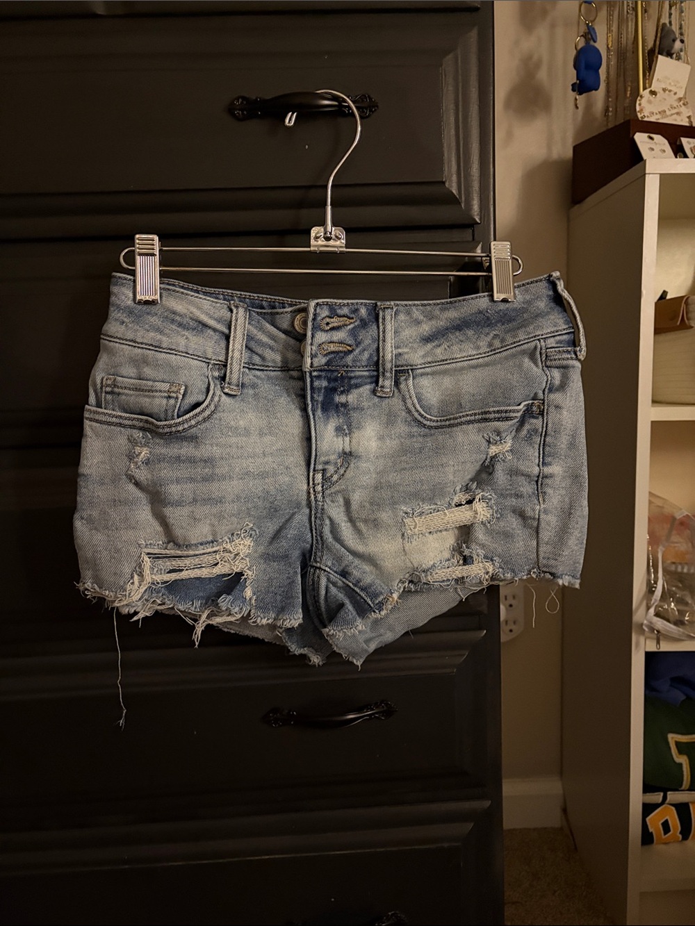 SO Light Blue Distressed Denim Jean Shorts